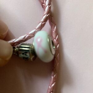 Pandora Breast Cancer Pink and White Charm